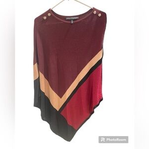 White House Black Market Colorblock Poncho Sz S